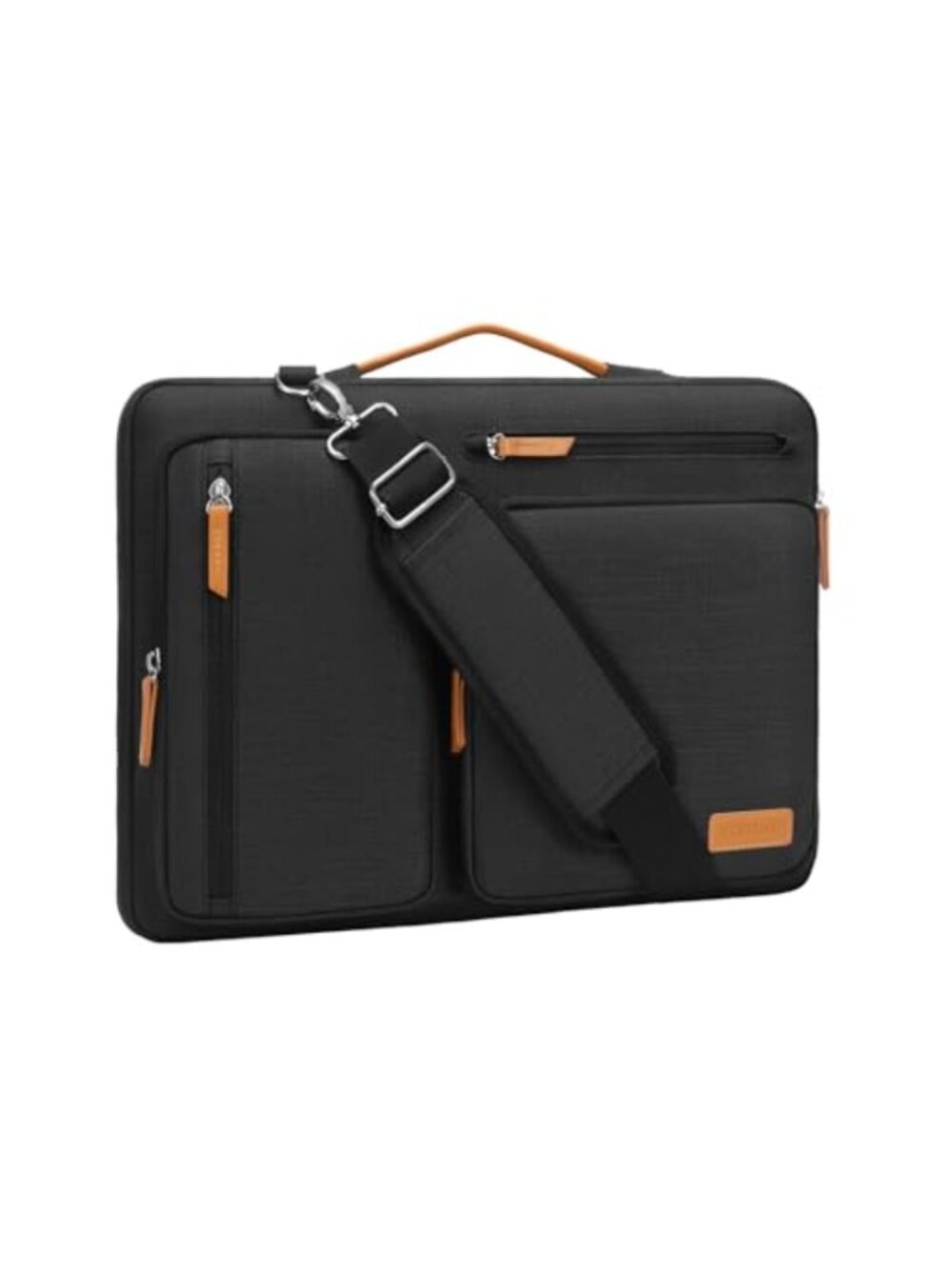 MOSISO 16 inch Laptop Messenger Bag PU Handle Shoulder Strap Padded Sleeve